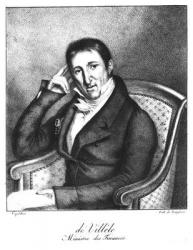 Portrait of Jean Baptiste Count of Villele (1773-1854) (engraving) (b/w photo) | Obraz na stenu