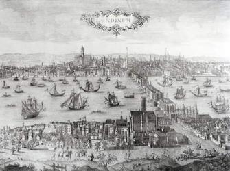 View of London (woodcut) (b/w photo) | Obraz na stenu