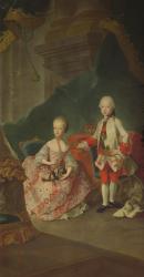 Two children of Empress Maria Theresa of Austria (1717-80) Leopold (1747-92) (later Emperor Leopold II) and his sister Princess Maria Christine (later wife of Albert Sachsen-Teschen founder of the Albertina Gallery in Vienna) | Obraz na stenu