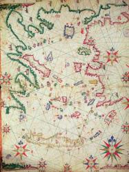 The Aegean Sea, from a nautical atlas, 1651 (ink on vellum) (see also 330926-330927) | Obraz na stenu