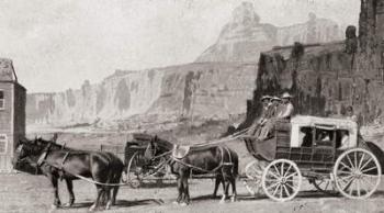 A mid 19th century American mail coach. From Heroes of Modern Adventure, published 1927 | Obraz na stenu