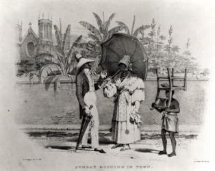 Sunday Morning in Town, from 'Bridgen's West Indian Sketches', 1851 (litho) (b/w photo) | Obraz na stenu