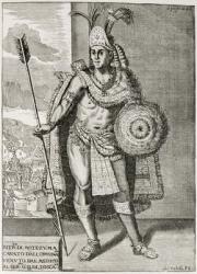 Portrait of Montezuma II (1466-1520) from 'The Narrative and Critical History of America', edited by Justin Winsor, London, 1886 (engraving) | Obraz na stenu