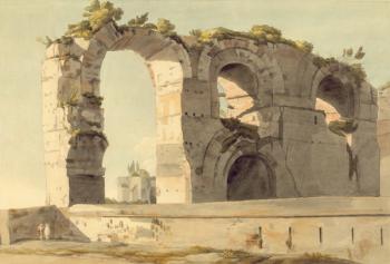 The Claudian Aqueduct, Rome, 1785 (w/c, pen, ink and graphite on paper) | Obraz na stenu