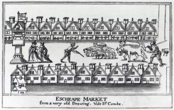 Escheape Market, after an original drawing from c.1598 (engraving) | Obraz na stenu