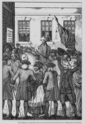 The Manner in which the American Colonists Declared Themselves Independent of the King, 1776 (engraving) (b&w photo) | Obraz na stenu