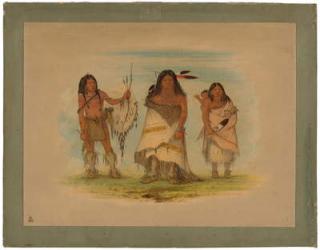 Camanchee Chief, His Wife and a Warrior, 1861 (oil on card mounted on paperboard) | Obraz na stenu