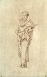Charity, or the Virgin and Child (pen & ink on paper) | Obraz na stenu