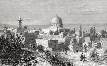 Al-Aqsa Mosque in the Old City of Jerusalem, Palestine, as it was in the 19th century. | Obraz na stenu