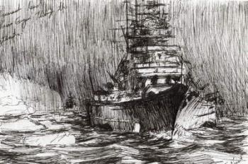 Bismarck (Ink) off Greenland, 2005, (ink on paper) | Obraz na stenu