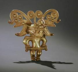 Tairona warrior figure pendant (gold) | Obraz na stenu