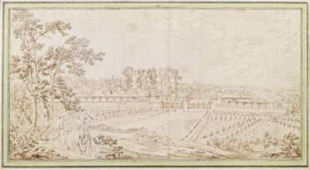 View of the Chateau of Celle-Saint-Cloud, c.1750 (pen & ink on paper) | Obraz na stenu