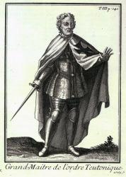 Grand Master of the Teutonic Order, an illustration from 'Histoire des Ordres Religieux, Monastiques et Militaires', by P. Helyot, pub. Paris, 1714-21 (litho) | Obraz na stenu