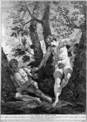 Adam and Eve, engraved by Pietro Monaco, c.1741-52 (engraving) | Obraz na stenu