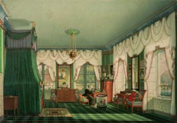 The Bedroom of Elizabeth of Bavaria, Schloss Tegernsee. c.1840 (w/c on paper) | Obraz na stenu