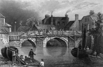 Bow Bridge, Essex, engraved by John Rogers, 1832 (engraving) | Obraz na stenu