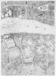 A Map of St Paul's and Bankside, London, 1746 (engraving) | Obraz na stenu