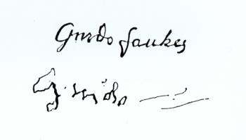 Signature of Guy Fawkes (1570-1606) (engraving) (b&w photo) | Obraz na stenu