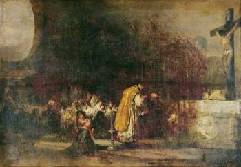 Mass showing the Ceremony known as 'Churching of Women' (oil on canvas) | Obraz na stenu