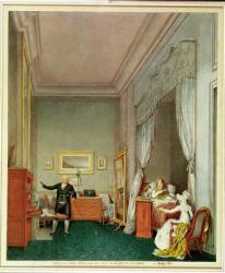 The Empress's Bedroom with the Duchesse de Montebello and Jean-Nicolas Corvisart (1755-1821) October 1813 (w/c on paper) | Obraz na stenu
