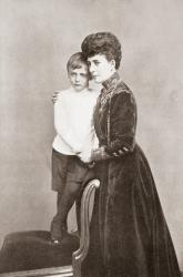 Alexandra of Denmark, 1844 – 1925. Wife and queen-empress consort of King Edward VII of England. Seen here with her grandson Prince Olav, later Olav V of Norway. From The Year 1910 Illlustrated. | Obraz na stenu