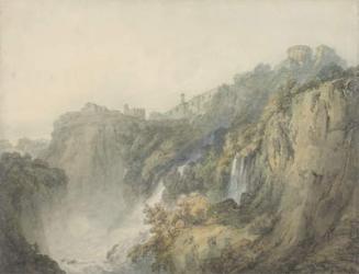 Tivoli with the Temple of the Sibyl and the Cascades, c.1796-97 (w/c over graphite on paper) | Obraz na stenu