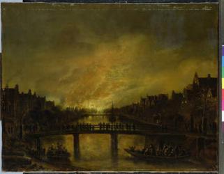 Blaze in Amsterdam (oil on canvas) | Obraz na stenu