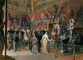 The first Armoury Room of the Ambraser Gallery in the Lower Belvedere, 1875 (w/c) | Obraz na stenu