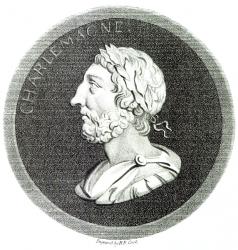 Portrait of Charlemagne, from 'The History of the Decline and Fall of the Roman Empire', Vol 4 Page 121, by Edward Gibbon, 1808 (litho) (b/w photo) | Obraz na stenu