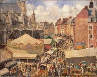 The Fair in Dieppe, Sunny Morning, 1901 (oil on canvas) | Obraz na stenu
