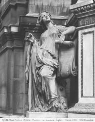 Moliere Fountain, Light Comedy, 1844 (marble) (detail) (see also 189432, 346524) (b/w photo) | Obraz na stenu