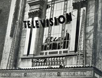 Advertising that Television was being shown at the Metropole during Derby Week, 1932 (b/w photo) | Obraz na stenu