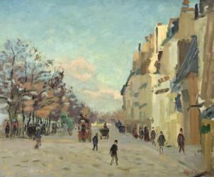 Paris, Quai de Bercy, Snow Effect, c.1873-74 (oil on canvas) | Obraz na stenu