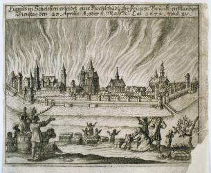 Legend of the 'Fire of the Two', 1672 (engraving) | Obraz na stenu