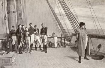 Napoleon (1769-1821) on board the Bellerophon (engraving) | Obraz na stenu