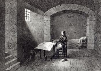 Brigadier-General Bonaparte in prison in the Fort Carre in Nice, engraved by Jean-Baptiste Jobard (1792-1861) | Obraz na stenu