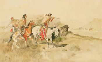 Attack on the Muleteers, c.1895 (pencil & w/c on paper) | Obraz na stenu