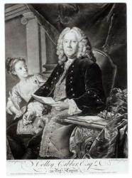 Colley Cibber (1671-1757) 1758, engraved by Edward Fisher (1722-85) (engraving) (b&w photo) | Obraz na stenu