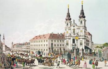 Parish Church and Convent of Mariahilf, Vienna, 1783 (engraving) | Obraz na stenu