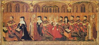Jean I Jouvenel des Ursins (1360-1431) with his wife, Michelle de Vitry (d.1456) and their family, 1445-49 (oil on panel) | Obraz na stenu