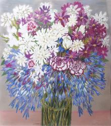 Agapantha,Chrysanthemums and Carnations,2012,Gouache | Obraz na stenu