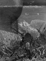 The Spirit that had followed the ship from the Antartic, scene from 'The Rime of the Ancient Mariner' by S.T. Coleridge, published by Harper & Brothers, New York, 1876 (wood engraving) | Obraz na stenu