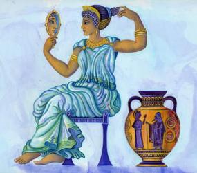 Ancient Greek woman, 2002 (ink and gouache) | Obraz na stenu
