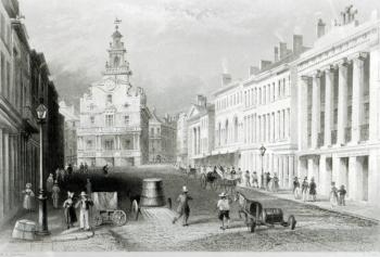 State Street, Boston,engraved by S.Lacey (engraving) (b/w photo) | Obraz na stenu