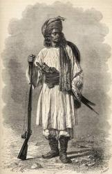 An Afghan soldier, illustration from 'The World in the Hands', engraved by H. Koch, published 1878 (engraving) | Obraz na stenu