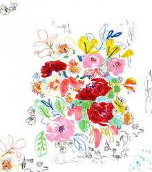 Floral Sketch 3, 2014 (pen and ink, collage on paper) | Obraz na stenu
