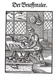 The Printer, published by Hartman Schopper (woodcut) (b/w photo) | Obraz na stenu