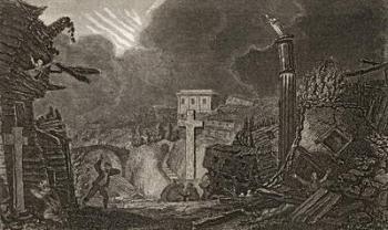 Commencement of the earthquake in Messina in 1783 (engraving) | Obraz na stenu