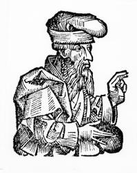 St. Pogius, from 'Liber Chronicarum' by Hartmann Schedel (1440-1514) 1493 (woodcut) (b/w photo) | Obraz na stenu