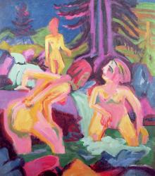 Three Bathers in a Stream | Obraz na stenu